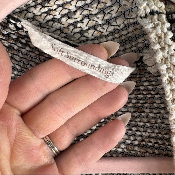 Soft Surroundings Striped Open-Front Cardigan Sweater XL Ribbed Knit Texture - Picture 8 of 8